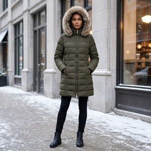 Knee Length Coat by Laundry Shelli Segal of Los Angeles Size LGG